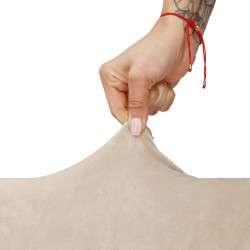 Poťah na stoličku elastický SPRINGOS HA5240 svetlo béžový zamat