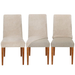 Poťah na stoličku elastický SPRINGOS HA5240 svetlo béžový zamat