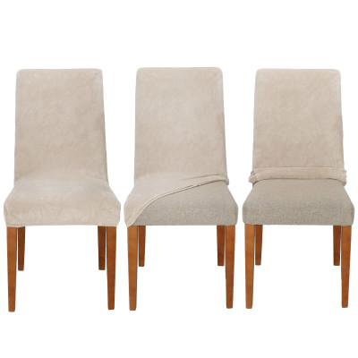 Poťah na stoličku elastický SPRINGOS HA5240 svetlo béžový zamat