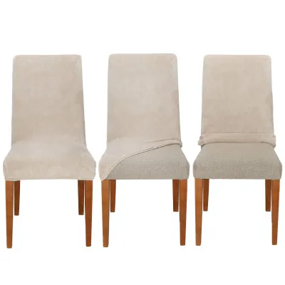 Poťah na stoličku elastický SPRINGOS HA5240 svetlo béžový zamat