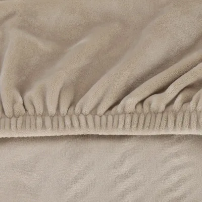 Poťah na stoličku elastický SPRINGOS HA5240 svetlo béžový zamat