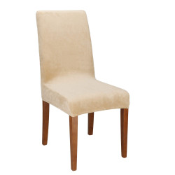 Poťah na stoličku elastický SPRINGOS HA5242 béžový zamat