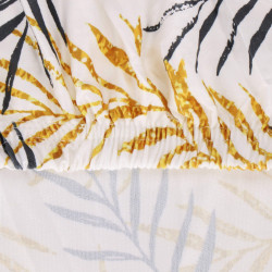 Poťah na stoličku elastický SPRINGOS HA5272 čierno-žlté listy