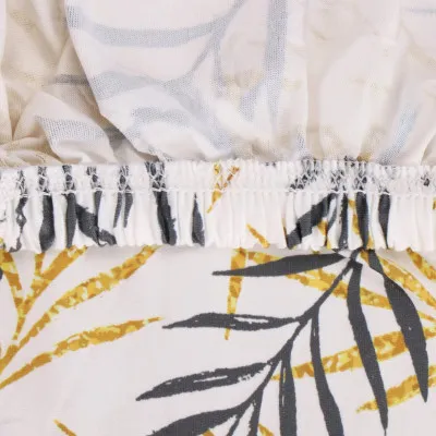 Poťah na stoličku elastický SPRINGOS HA5272 čierno-žlté listy