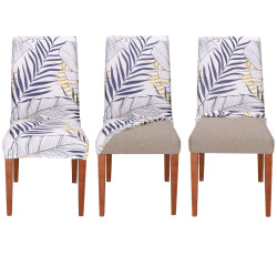 Poťah na stoličku elastický SPRINGOS HA5274 modro-žlté listy