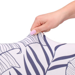 Poťah na stoličku elastický SPRINGOS HA5274 modro-žlté listy