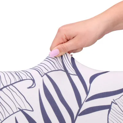 Poťah na stoličku elastický SPRINGOS HA5274 modro-žlté listy