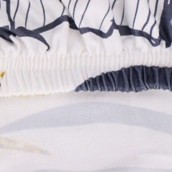 Poťah na stoličku elastický SPRINGOS HA5274 modro-žlté listy