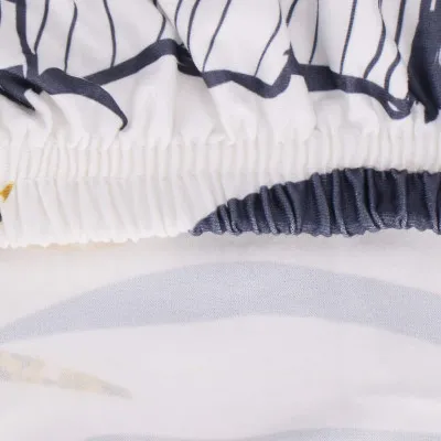 Poťah na stoličku elastický SPRINGOS HA5274 modro-žlté listy