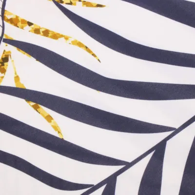 Poťah na stoličku elastický SPRINGOS HA5274 modro-žlté listy