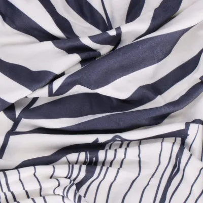 Poťah na stoličku elastický SPRINGOS HA5274 modro-žlté listy