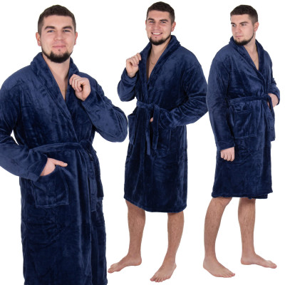 Pánsky župan L/XL SPRINGOS HARMONY modrý