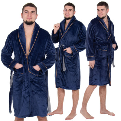 Pánsky župan L/XL SPRINGOS ROYAL modrý