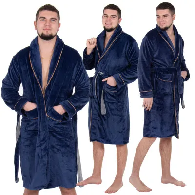 Pánsky župan L/XL SPRINGOS ROYAL modrý