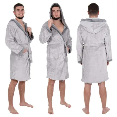 Pánsky župan M/L SPRINGOS VEĽVET šedý