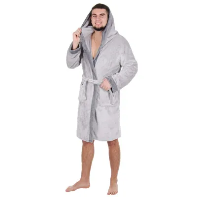 Pánsky župan M/L SPRINGOS VEĽVET šedý