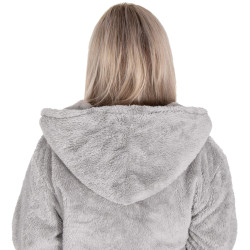 Dámsky župan S/M SPRINGOS LUNA svetlo šedý