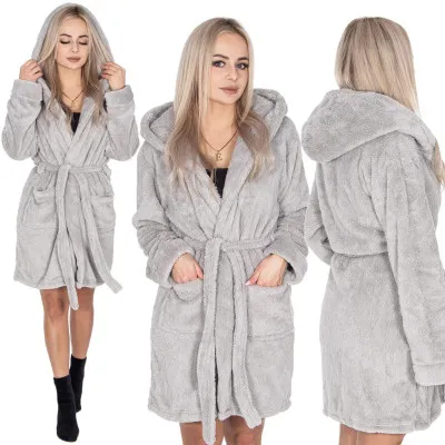 Dámsky župan L/XL SPRINGOS LUNA svetlo šedý