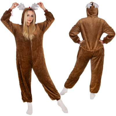 Pyžamo Sob vel. L SPRINGOS KIGURUMI hnědé