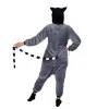 Pyžamo Lemur veľ. S SPRINGOS KIGURUMI šedo-biele
