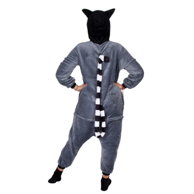 Pyžamo Lemur veľ. M SPRINGOS KIGURUMI šedo-biele