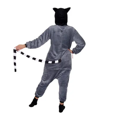 Pyžamo Lemur veľ. M SPRINGOS KIGURUMI šedo-biele