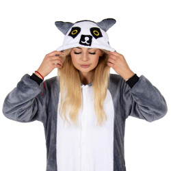 Pyžamo Lemur veľ. M SPRINGOS KIGURUMI šedo-biele
