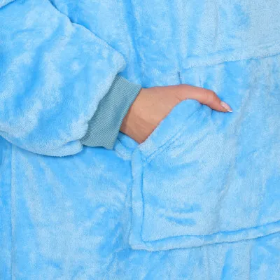 Mikinová deka SPRINGOS OVERSIZED tyrkysová