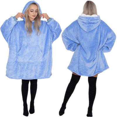 Mikinová deka SPRINGOS OVERSIZED svetlo modrá