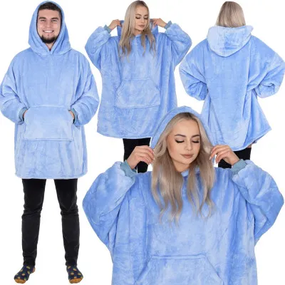 Mikinová deka SPRINGOS OVERSIZED svetlo modrá