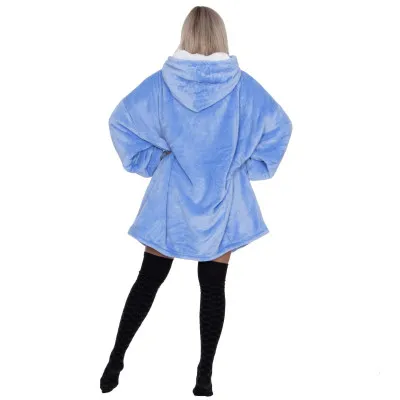 Mikinová deka SPRINGOS OVERSIZED svetlo modrá
