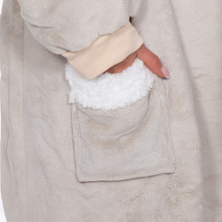 Mikinová deka SPRINGOS OVERSIZED béžová