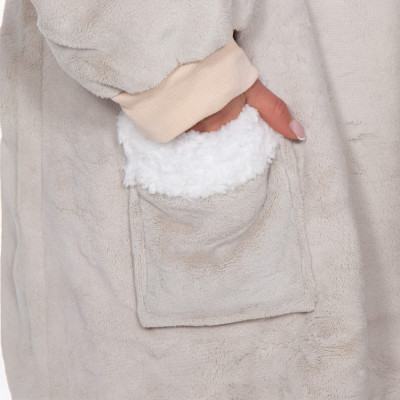 Mikinová deka SPRINGOS OVERSIZED béžová