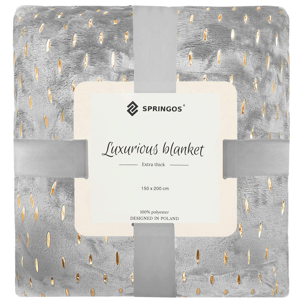 Plyšová deka 150x200 cm SPRINGOS EMBER sivá