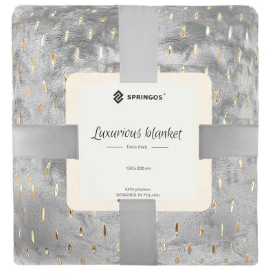 Plyšová deka 150x200 cm SPRINGOS EMBER sivá