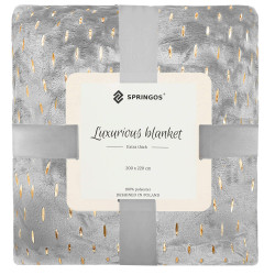 Plyšová deka 200x220 cm SPRINGOS EMBER sivá