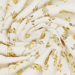 Plyšová deka 150x200 cm SPRINGOS FLORAL biela