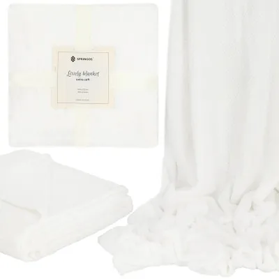 Deka so vzorom 200x220 cm SPRINGOS VESPA biela