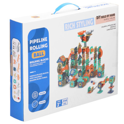 Detská stavebnica guličková dráha SPRINGOS PIPELINE farebná