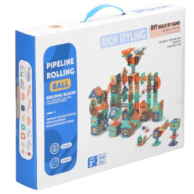 Detská stavebnica guličková dráha SPRINGOS PIPELINE farebná
