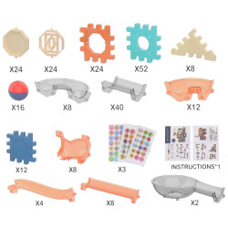 Detská stavebnica guličková dráha SPRINGOS PIPELINE farebná