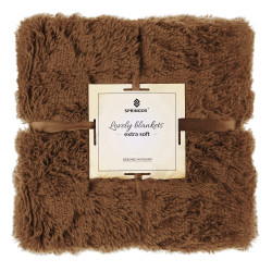 Dvojvrstvová deka 200x220 cm SPRINGOS LOTUS hnedá