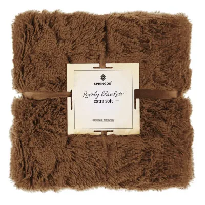 Dvojvrstvová deka 220x240 cm SPRINGOS LOTUS hnedá