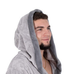 Pánsky župan L/XL SPRINGOS VEĽVET šedý