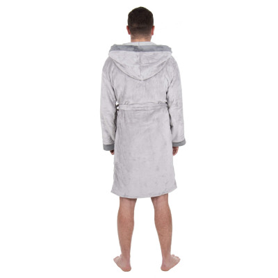 Pánsky župan L/XL SPRINGOS VEĽVET šedý