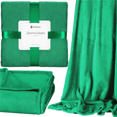 Plyšová deka 200x220 cm SPRINGOS GRANDE zelená