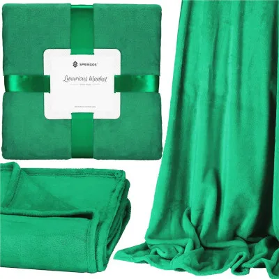 Plyšová deka 200x220 cm SPRINGOS GRANDE zelená