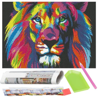 Diamantové maľovanie 40x30 cm SPRINGOS ART Farebný lev