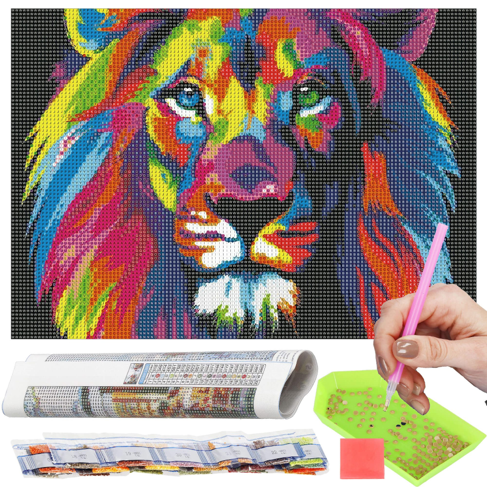 Diamantové maľovanie 40x30 cm SPRINGOS ART Farebný lev