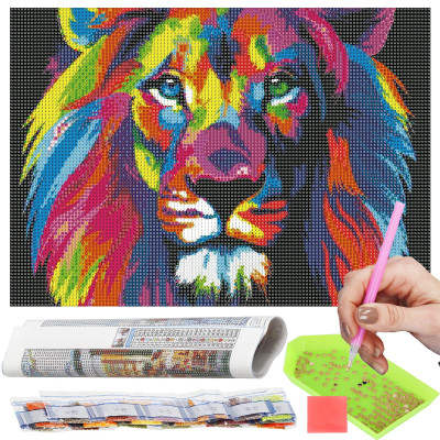 Diamantové maľovanie 40x30 cm SPRINGOS ART Farebný lev